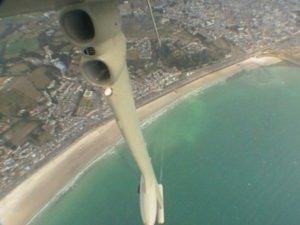 St Aubins Bay from the air during 2001 RAF Nimrod Display